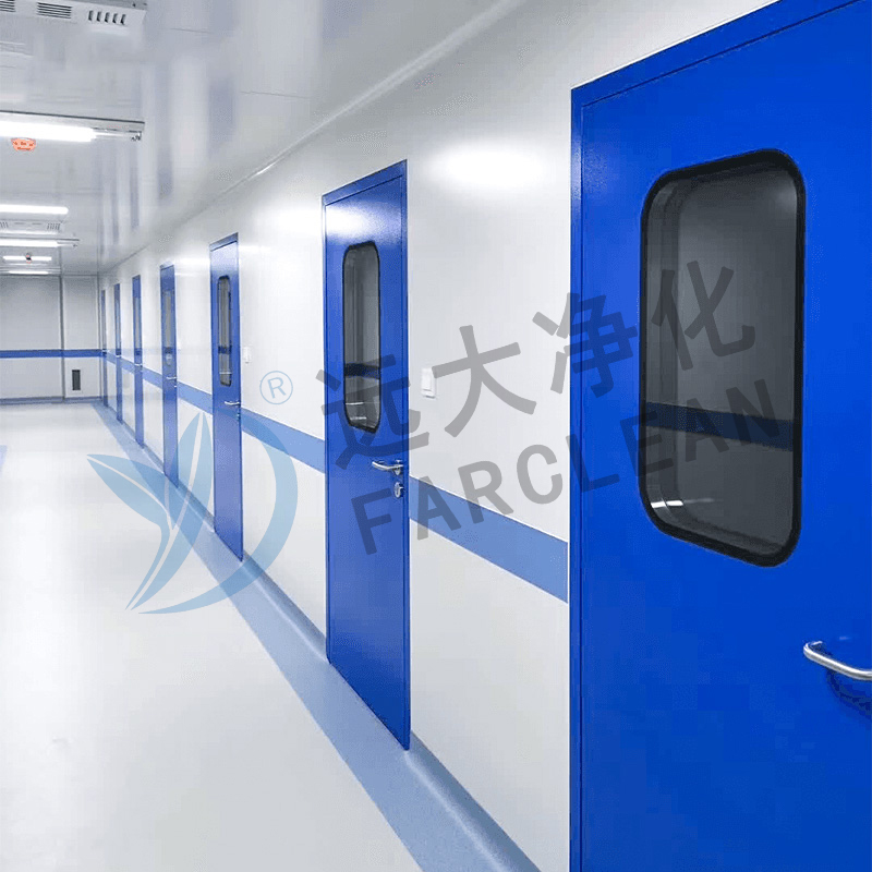 Porte simple en acier faite à la main pour salle blanche